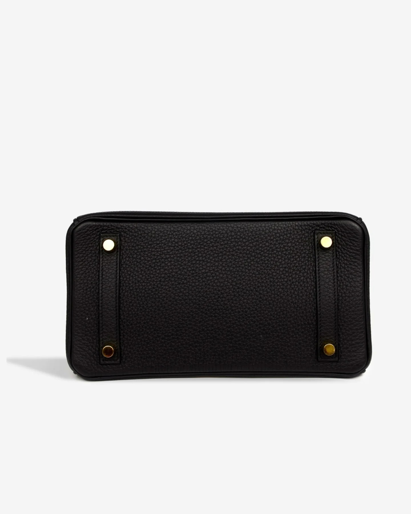 Bolso Hermès Birkin 25 con herrajes dorados en negro 04