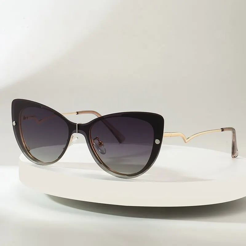Óculos de sol feminino com formato de olho de gato