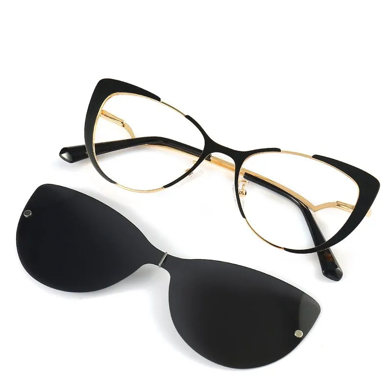 Óculos de sol feminino com formato de olho de gato