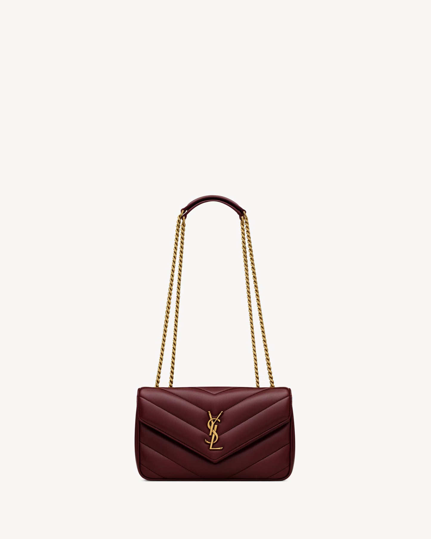 Bolso LOULOU Small Matelassé de cuero de cordero en burdeos – Saint Laurent 22