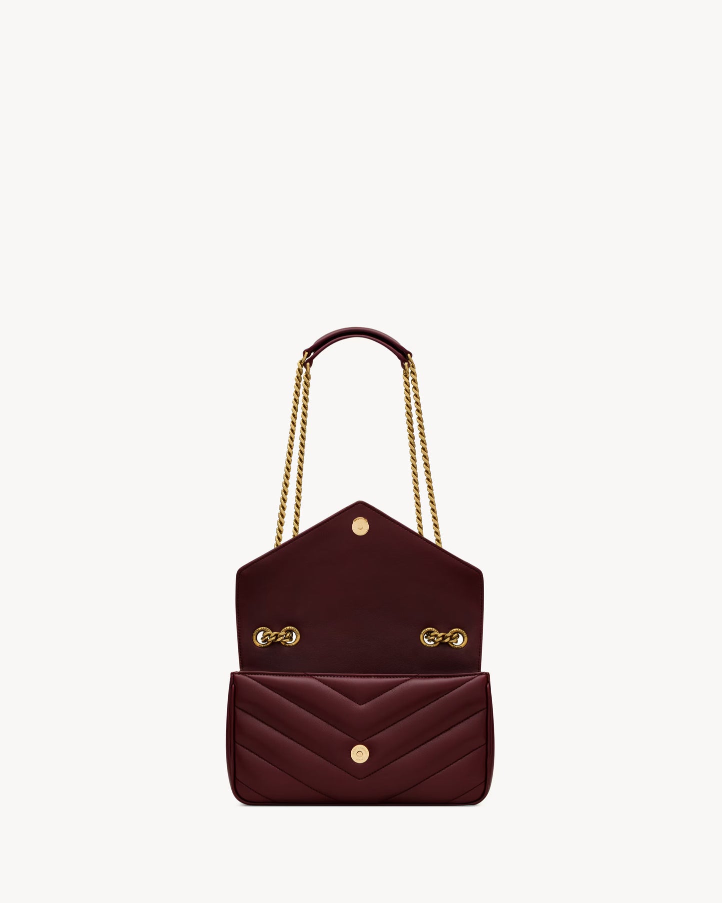 Bolso LOULOU Small Matelassé de cuero de cordero en burdeos – Saint Laurent 22