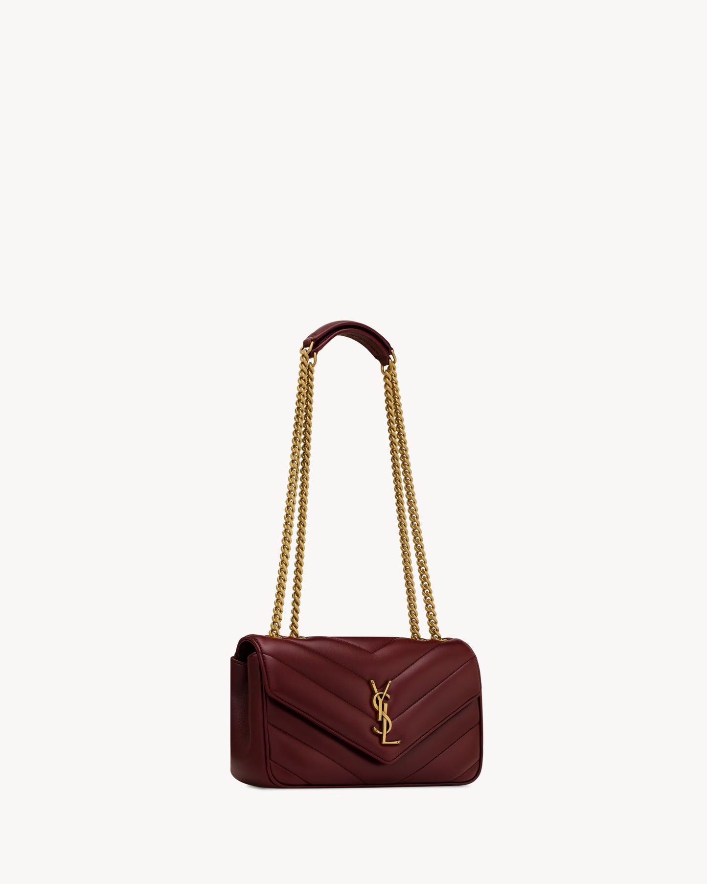 Bolso LOULOU Small Matelassé de cuero de cordero en burdeos – Saint Laurent 22